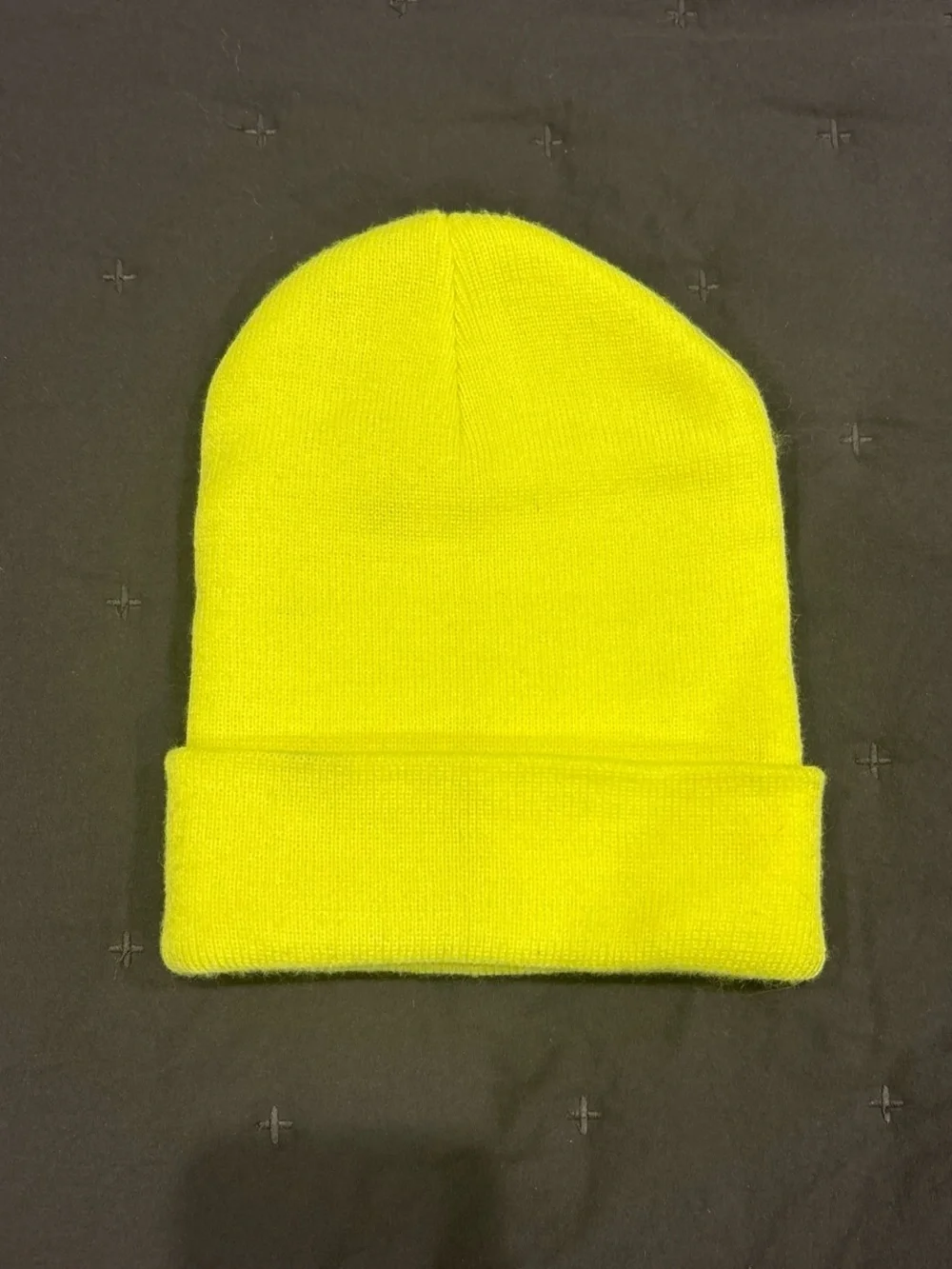 Neon Yellow Knit Beanie Hat - Bright Winter Accessory
